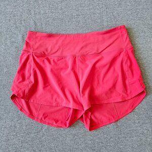 Lululemon Speed Up High Rise Shorts Pink Running Athletic Size 10 Lined LW7BBFT